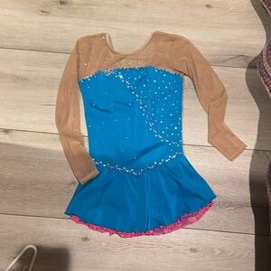 Icing Blue and ponk Figure skating Costume